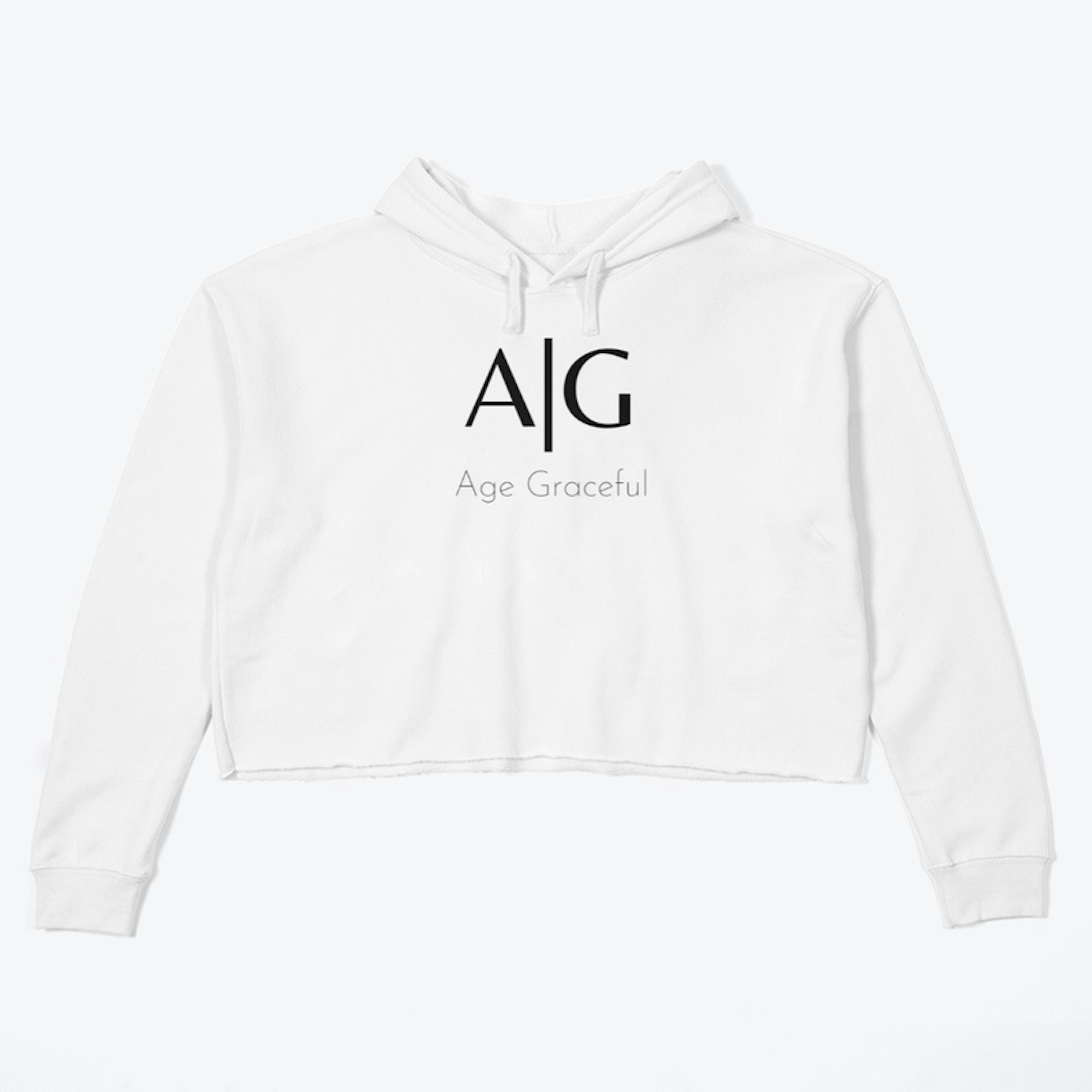 Age Graceful Classic Crop Hoodie White