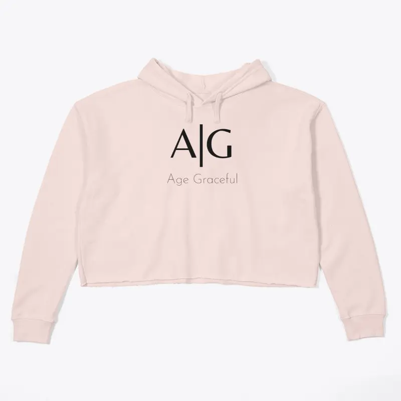 Age Graceful Classic Crop Hoodie Pink