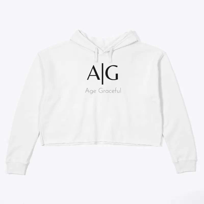 Age Graceful Classic Crop Hoodie White