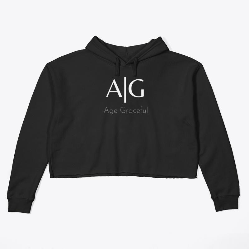 Age Graceful Classic Crop Hoodie Black 